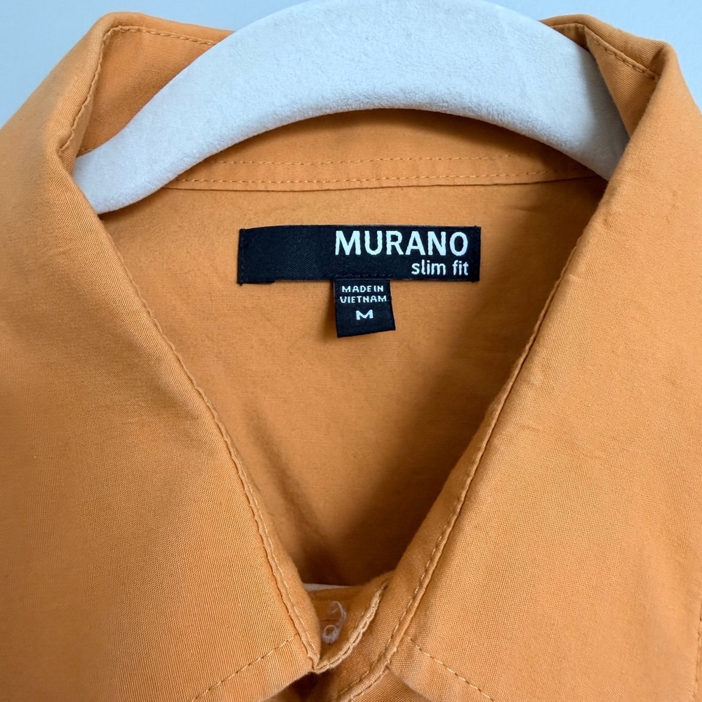 Murano Men's Yellow- Orange Short Sleeve Shirt Size Medium - Picture 3 of 3